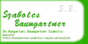 szabolcs baumgartner business card